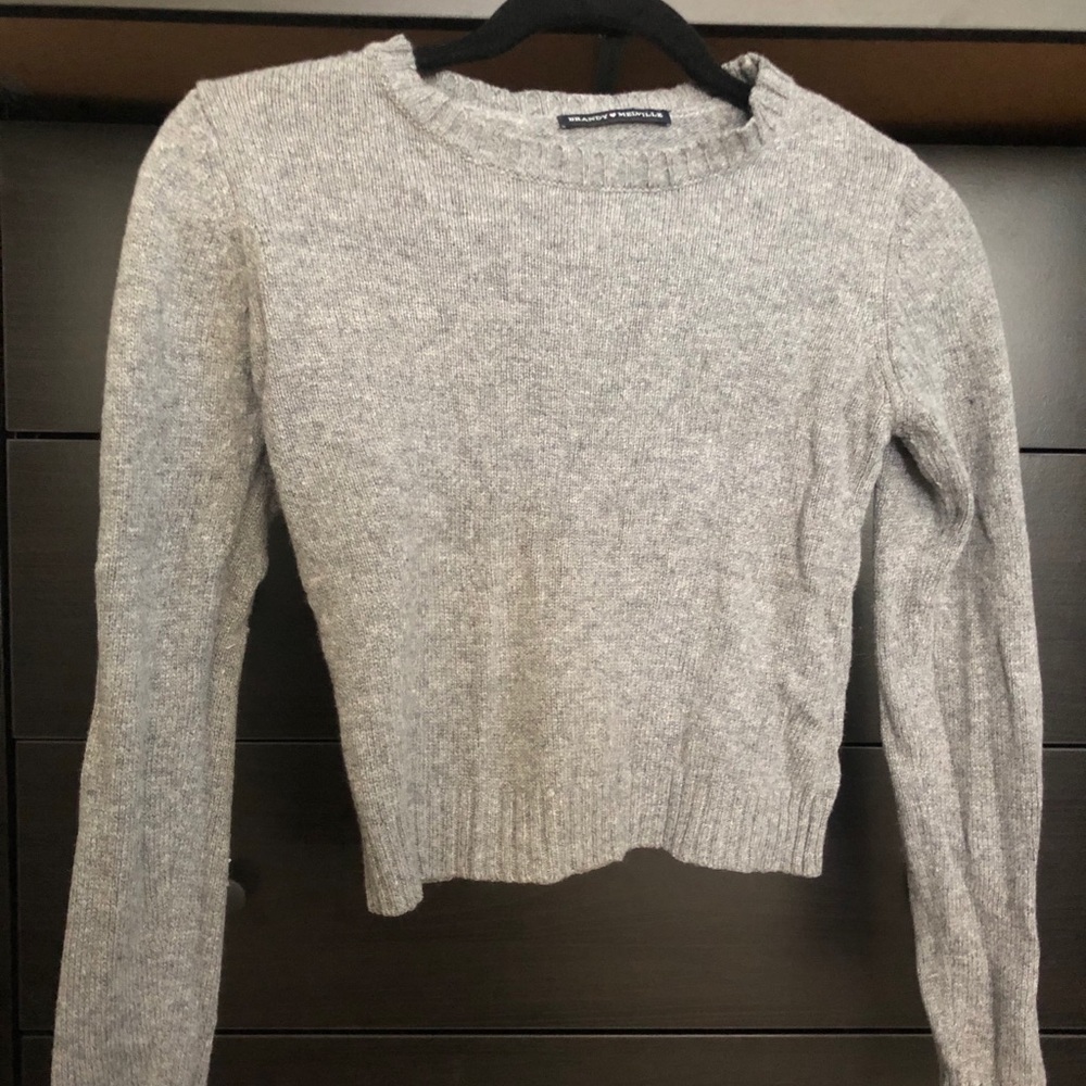 cropped brandy sweater